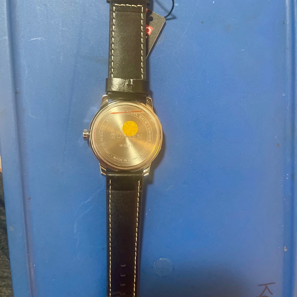 Men’s Black Leather Band Curren Watch